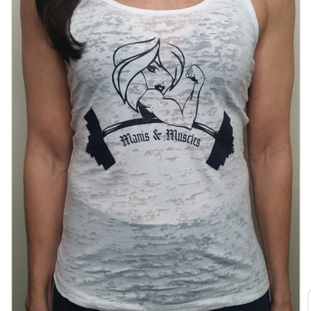 🔥 NEXT LEVEL Burnout Racerback Graphic Tank